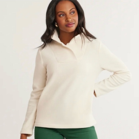HP! ππ NWOT Dudley Stephens Sheffield Island Pullover in Terry Fleece, Cream - Picture 2 of 7